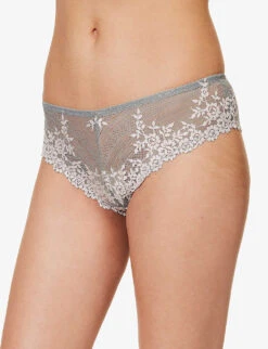 Wacoal Embrace Lace Stretch-lace Tanga Briefs -Reisi Clothing Shop R04167240 SMOKECRYSTALPINK ALT02