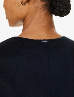 India Round-neck Wool Coat -Reisi Clothing Shop R04167342 MIDNIGHTBLUE ALT04