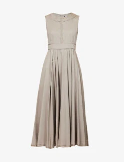 Alice Pleated Cotton Midi Dress