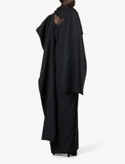 Vechornici Short-sleeved Wool And Silk-blend Maxi Dress -Reisi Clothing Shop R04168300 BLACK ALT03