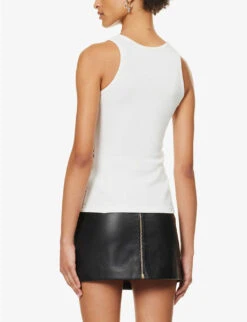 FIORUCCI Logo-print Ribbed Stretch-woven Top -Reisi Clothing Shop R04168332 WHITE ALT03