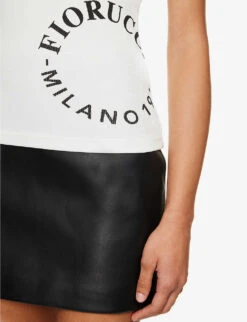 FIORUCCI Logo-print Ribbed Stretch-woven Top -Reisi Clothing Shop R04168332 WHITE ALT04