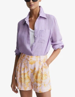 Reiss Bonnie High-rise Floral-print Woven Shorts -Reisi Clothing Shop R04168933 MULTI ALT02