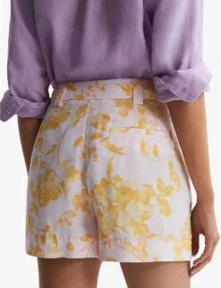 Reiss Bonnie High-rise Floral-print Woven Shorts -Reisi Clothing Shop R04168933 MULTI ALT03