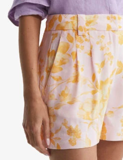 Reiss Bonnie High-rise Floral-print Woven Shorts -Reisi Clothing Shop R04168933 MULTI ALT04