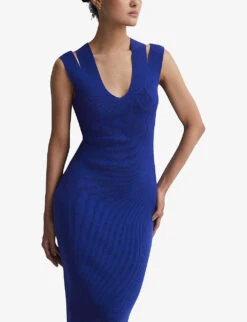 Reiss Kara Bodycon Stretch-knit Midi Dress -Reisi Clothing Shop R04169036 PURPLE ALT02