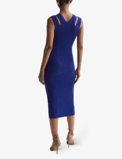 Reiss Kara Bodycon Stretch-knit Midi Dress -Reisi Clothing Shop R04169036 PURPLE ALT03