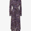 Reiss Tabitha Animal-print Woven Midi Dress -Reisi Clothing Shop R04169051 BLUE M