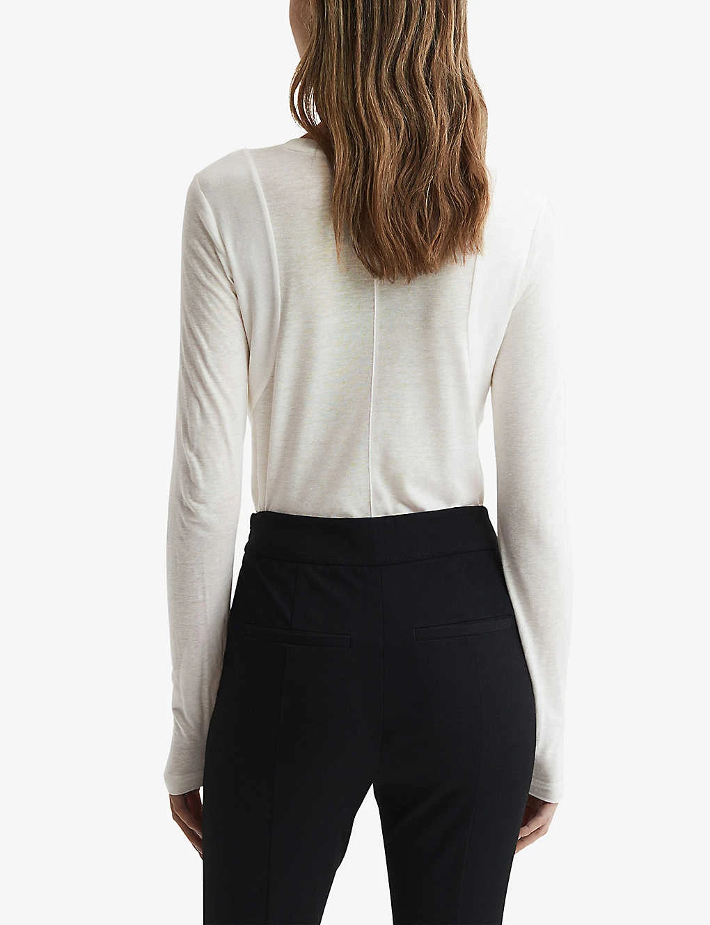 Reiss Mai Exposed-seamed Woven-blend T-shirt 6 Reiss Mai Exposed-seamed Woven-blend T-shirt - Image 4