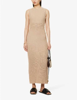 Exclusive Sutton Sleeveless Knitted Maxi Dress 9 Exclusive Sutton Sleeveless Knitted Maxi Dress -Reisi Clothing Shop R04169549 BEIGE ALT01