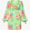 Exclusive Anais Floral-print Woven Mini Dress -Reisi Clothing Shop R04169553 GREENABSTRACTFLORAL M
