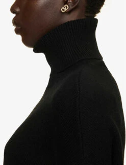 Valentino Brand-plaque Turtleneck Cashmere Knitted Jumper -Reisi Clothing Shop R04169671 NERO ALT05