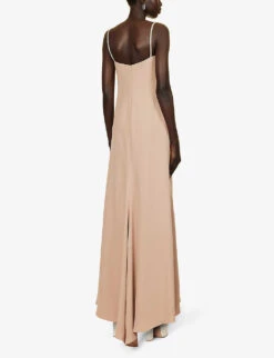 Valentino Crystal-embellished Silk Gown -Reisi Clothing Shop R04169708 ROSEBEIGESILVER ALT03