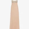 Valentino Crystal-embellished Silk Gown -Reisi Clothing Shop R04169708 ROSEBEIGESILVER M