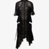 Cut-out Ruffle-hem Stretch-woven Mini Dress -Reisi Clothing Shop R04170528 BLACK M