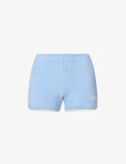 Sporty & Rich X Prince Brand-embroidered Cotton Shorts