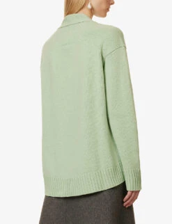 Jil Sander Relaxed-fit Contrast-button Cashmere-blend Cardigan -Reisi Clothing Shop R04173123 335 ALT03