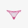 AGENT PROVOCATEUR Lorna Bow-embellished Low-rise Mesh Thong -Reisi Clothing Shop R04173959 HOTPINKTURQUOISE M