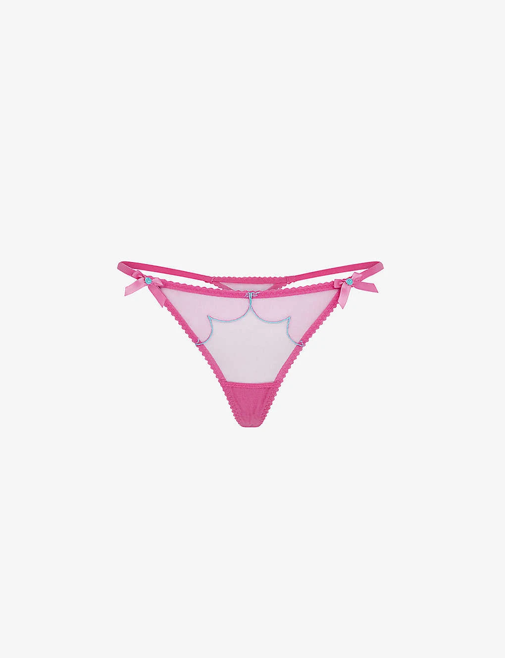 AGENT PROVOCATEUR Lorna Bow-embellished Low-rise Mesh Thong 3 AGENT PROVOCATEUR Lorna Bow-embellished Low-rise Mesh Thong