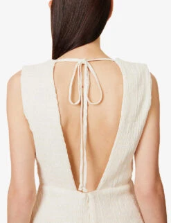 Exclusive Altyn Plunge-neck Silk-blend Mini Dress -Reisi Clothing Shop R04174165 IVORY ALT04