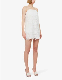 Zimmermann Raie Floral-lace Scalloped-edge Mini Dress -Reisi Clothing Shop R04174607 IVORY ALT02