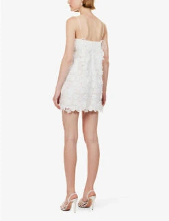 Zimmermann Raie Floral-lace Scalloped-edge Mini Dress -Reisi Clothing Shop R04174607 IVORY ALT03