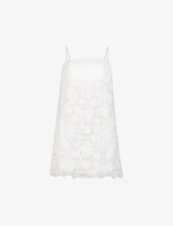 Zimmermann Raie Floral-lace Scalloped-edge Mini Dress