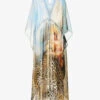 Roberto Cavalli Graphic-print V-neck Silk Maxi Dress -Reisi Clothing Shop R04179643 MULTICOLOUR M