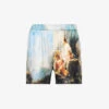 Roberto Cavalli Graphic-print Mid-rise Silk Shorts -Reisi Clothing Shop R04179645 MULTICOLOUR M