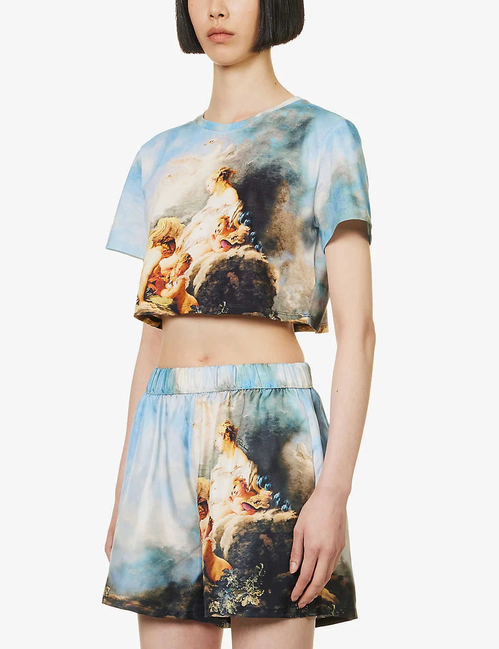 Roberto Cavalli Graphic-print Cropped Cotton T-shirt 5 Roberto Cavalli Graphic-print Cropped Cotton T-shirt - Image 3