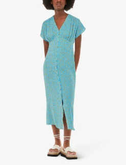Whistles Floral Crescent-print Woven Midi Dress -Reisi Clothing Shop R04180430 MULTICOLOURED ALT01