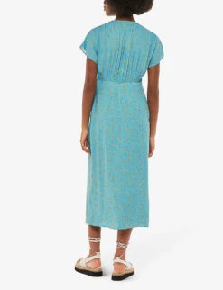 Whistles Floral Crescent-print Woven Midi Dress -Reisi Clothing Shop R04180430 MULTICOLOURED ALT03
