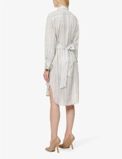 Victoria Beckham Plastron Striped Woven Midi Dress -Reisi Clothing Shop R04180534 PEPPERMINT ALT03