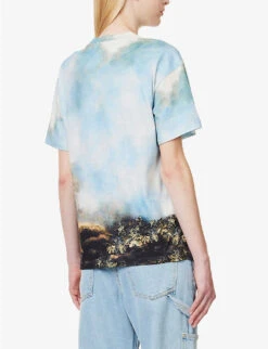 Roberto Cavalli Graphic-print Short-sleeved Cotton-jersey T-shirt -Reisi Clothing Shop R04180673 MULTICOLOUR ALT03