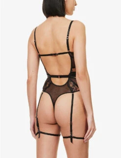 Priya Semi-sheer Cut-out Mesh Body -Reisi Clothing Shop R04180897 BLACK ALT02