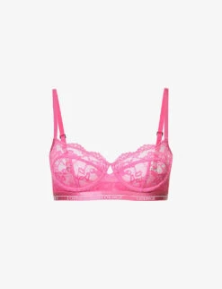 Blossom Floral-embroidered Stretch-lace Bra