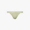 Bamboo Triangle Branded-waistband Stretch-jersey Thong -Reisi Clothing Shop R04180930 OLIVE M
