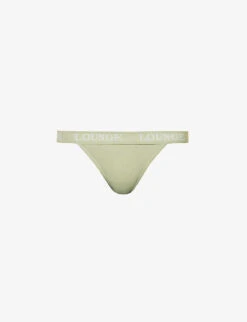 Bamboo Triangle Branded-waistband Stretch-jersey Thong