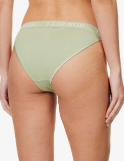Bamboo Triangle Branded-waistband Stretch-jersey Brief -Reisi Clothing Shop R04180931 OLIVE ALT03