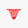 Royal High-rise Floral-lace Stretch Recycled-polyamide-blend Thong -Reisi Clothing Shop R04180943 RED M