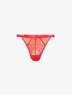 Royal High-rise Floral-lace Stretch Recycled-polyamide-blend Thong