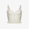 Cordelia Ruffled-hem Lace Balconette Bra -Reisi Clothing Shop R04180958 WHITE M
