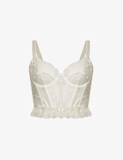 Cordelia Ruffled-hem Lace Balconette Bra