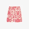 Paisley Graphic-pattern High-rise Cotton Shorts -Reisi Clothing Shop R04181101 CORAL M