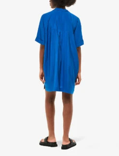 Whistles Melanie V-neck Woven Mini Dress -Reisi Clothing Shop R04181217 BLUE ALT03