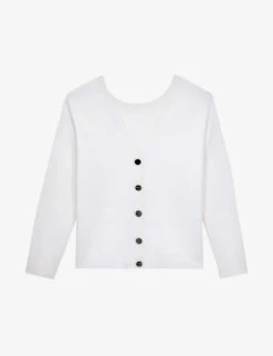 THE KOOPLES V-neck Button-fastened Stretch-knit Cardigan
