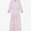 THE KOOPLES Pleated Satin Midi Dress -Reisi Clothing Shop R04181731 PALEPINK M