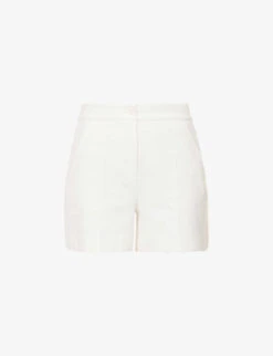 ME AND EM Mid-rise Centre-crease Cotton-blend Shorts