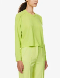 ME AND EM Boxy Cropped Cashmere Knitted Jumper -Reisi Clothing Shop R04181914 CITRONELLE ALT02