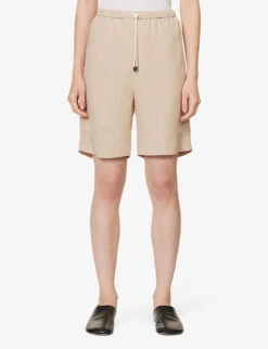 Toteme Relaxed-fit Drawstring-waist -Reisi Clothing Shop R04183203 OVERCASTBEIGE ALT02